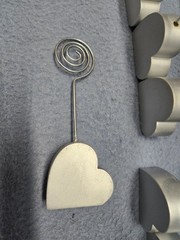 Place Card Holder Silver Heart 2 Different Heights ~70~ Weddings Parties