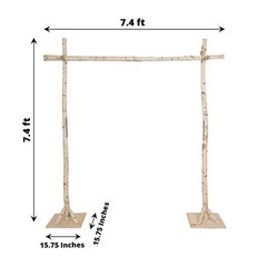 7.5 ft Square Natural Birch Wood Wedding Arch Backdrop Stand Party Decorations