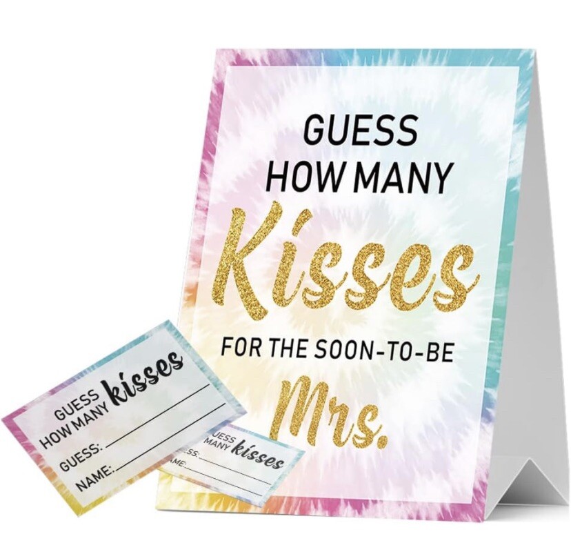 Guess How Many Kisses For The Soon To Be Mrs Wedding Bridal Shower Sign