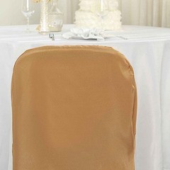 10 Gold Polyester FOLDING CHAIR COVERS Wedding Banquet Reception Decorations