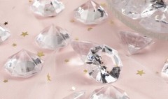 2 Pounds of 25 Carat Clear Acrylic Diamonds – Big for Table (2 Bags for 4 Lbs)