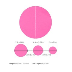 Hot Pink Paper Garland Circle Dot Party Banner Wall Streamers Backdrop Ceilin…