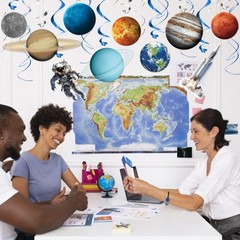 30 Pcs Space Themed Party Decorations Space Hanging Swirl Space Birthday Deco…