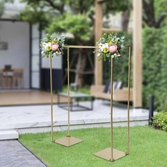 1×1.2M Golden Metal Wedding Arch Backdrop Stand kIT for Wedding Party Decoration