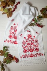 Ukrainian Wedding Rushnyk Set 4 Pcs Red Embroidered Ceremony Towels
