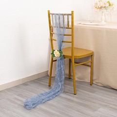 5 DUSTY BLUE Sheer Crinkled Organza CHAIR SASHES Party Events Home Decorations