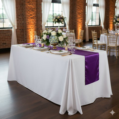 YCC Linens – 14 x 108 Inch L’amour Satin Table Runners for Weddings