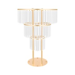 Wedding Gold Crystal Flower Stand, Round Pedestal Stand, Crystal Flower Stand