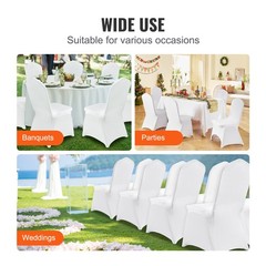 Uimoso 100PCS White Stretch Spandex Chair Covers for Weddings, Parties,