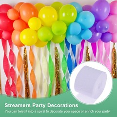 6-Rolls 492ft Crepe Paper Streamer [Heliotrope Color-1.8 Inch x 82 Ft/Roll]
