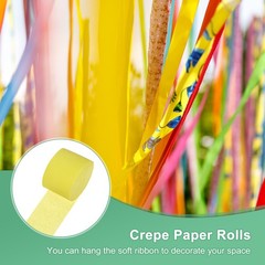 8-Rolls 656ft Crepe Paper Streamer for DIY [Dark Yellow-1.8 Inch x 82 Ft/Roll]