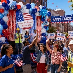 Labor Day Decorations Balloon Arch Kit, Red White and Blue Decorations with