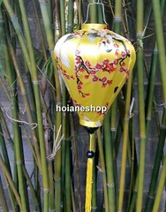 Lot of 16 pcs of 40cm HoiAn silk lanterns with flower printing on fabric