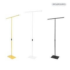 2-piece Set Adjustable Height Wedding Backdrop Metal Stands With 35*25cm Base