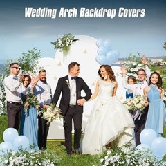 Wedding Arch Covers Stretchy Backdrop(6ft/6.6/7.2ft) Set of 3 7.2FT/6.6FT/6FT