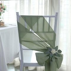 10 Eucalyptus Green Polyester CHAIR SASHES Ties Bows Wedding Party Ceremony