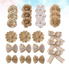 24PCS making burlap flowers flower brooch craft in 1 Set Small flowers for