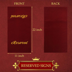 12 Pieces Reserved Seating Signs for Chairs 22 Inch Reserved Signs for Church Pe
