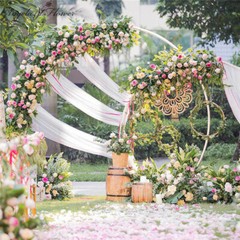 XXL Metal Round Backdrop Stand Wedding Archway Garden Arch Backyard Plant Trelli
