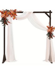 7.2FT Wooden Wedding Arch Stand Square Arbor Backdrop Rustic Boho Party Decor