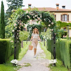 Heavy Wedding Arch Metal Outdoor Garden Arbor Trellis Lattice Climbing Plants US