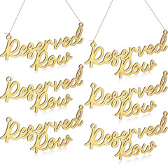 6 Pieces Wooden Reserved Row Signs for Wedding Chairs Wood Hanging Reserved Seat