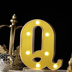 6″ tall GOLD Q LED Lighted Marquee Letters Sign Party Wedding Events Decorations