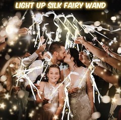 HONLYNE 100PC Light Up Wedding Wands Warm White LED Streamers Bells