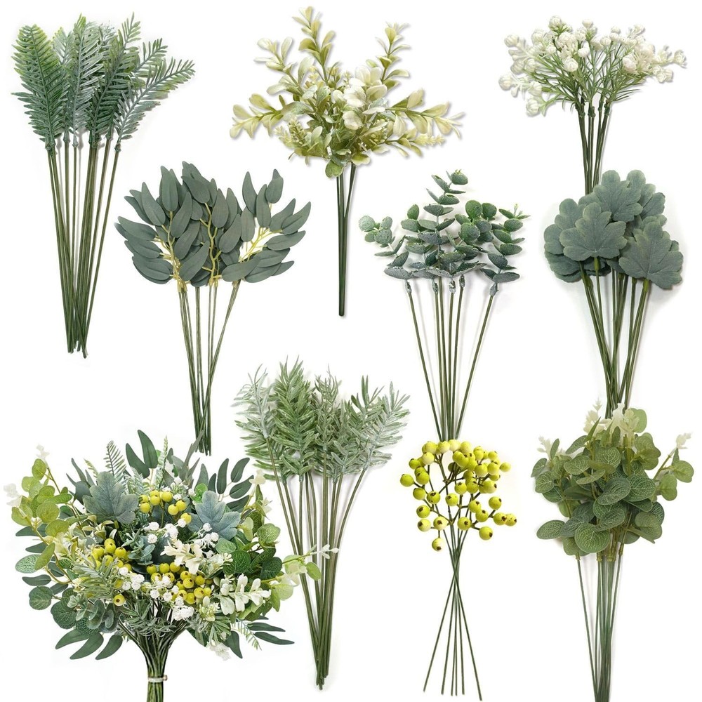 78Pcs Faux Flowers, Artificial Greenery Stems, Greenery for Centerpieces for …