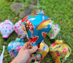 Vietnamese Silk Lanterns 22cm: Wedding Party, Outdoor Garden, Patio Decor, Set 8