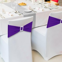 120 PCS Spandex Chair Sashes Bows Stretch Chair Cover Band with Buckle Slider…