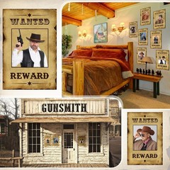 12 Pcs Western Wanted Poster Western Cowboy Party Decorations Wanted Photo Bo…