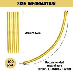 Metallic Long Balloons Art Kit for Twisting, Chrome 260pcs Skinny Modeling Ba…