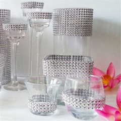 10Yards 8Rows Diamond Mesh Wrap Roll Rhinestone Crystal Ribbons Wedding Decor