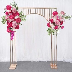 Arched Shiny Gold Tubed Wedding Backdrop Stands