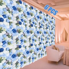 6Pcs Artificial Flower Wall Panel Floral Panel Background Wedding Birthday Decor
