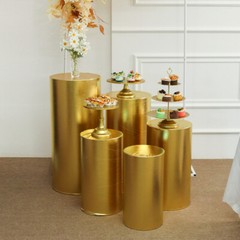 1pcs Gold Cover For Cake Display Stand Round Plinth Cylinder Pedestal Wedding