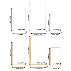 3 Packs Wedding Flower Arch Backdrop Stand Square Balloon Photo Stand Gold/White
