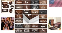 Rustic Wedding Photo Booth Props 24 Designs Double Sided Waterproof Decorations