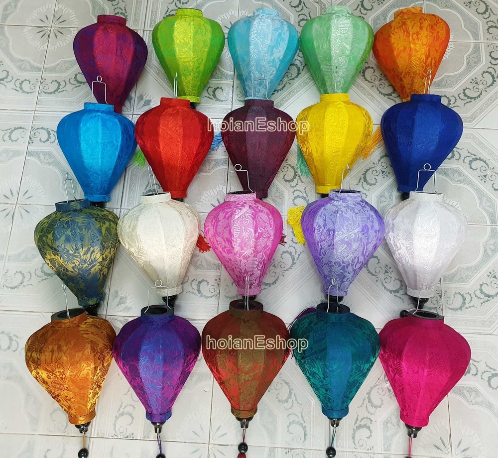Set 20 pcs Pattern Silk Lanterns Vietnam Hoi An Lanterns Garden Decor -Size 35cm