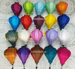 Set 20 pcs Pattern Silk Lanterns Vietnam Hoi An Lanterns Garden Decor -Size 35cm