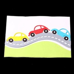 Car Highway Border Metal Die Cuts, Car and Road Frame Background Wedding Cutt…