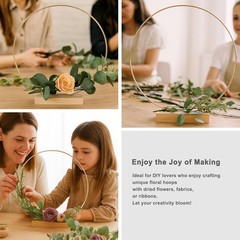 10 Pack Floral Hoop with Stand and 38-Yard Paddle Wire 12 Inch Metal Rings fo…