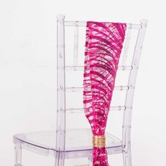 5 FUCHSIA SILVERD Wave Mesh Embroidered Sequins CHAIR SASHES Party Events