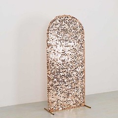 6 ft BLUSH Big Payette Sequin Fitted Round Top Wedding Arch STAND COVER Party