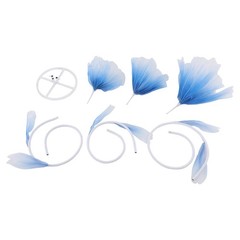 3-Head Wedding Artificial Flower Gradient Blue Wedding Decor Artificial Flower