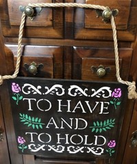 Wedding Day Wood Sign Stained Handmade TO HAVE And TO HOLD 12″Lx14″Wx.5″D NEW