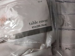 Studio His & Hers White 82″ Wedding Special Occasion Deco Fabric Table Cover