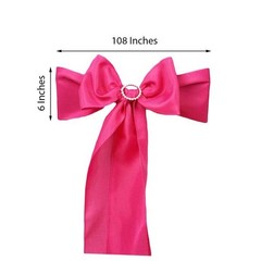10 Fuchsia Polyester CHAIR SASHES Ties Bows Wedding Party Ceremony Decorations