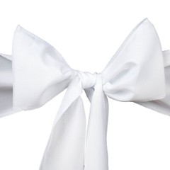10 White Polyester CHAIR SASHES Ties Bows Wedding Party Ceremony Decorations